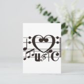 I LIEBE MUSIC POSTKARTE (Stehend Vorderseite)