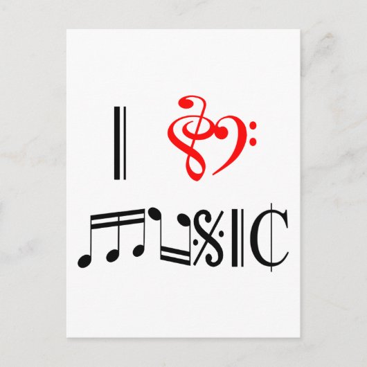 I Liebe Music Postkarte (Vorderseite)