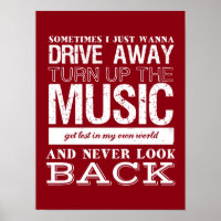 I Liebe Music Quotes Poster Freedom and Escape