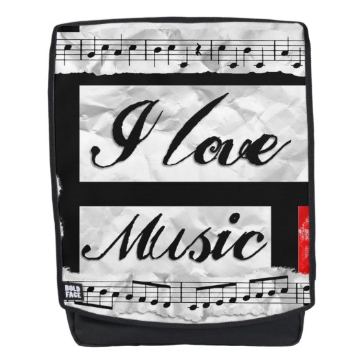 I Liebe Music Rucksack (Vorderseite)