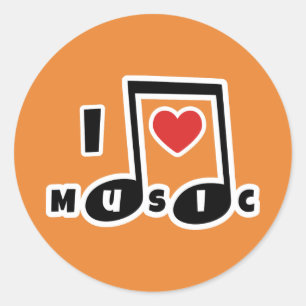 I Liebe Music Runder Aufkleber