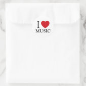 I Liebe Music Runder Aufkleber (Tasche)