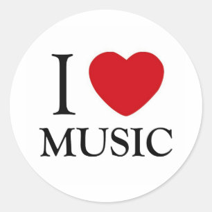 I Liebe Music Runder Aufkleber