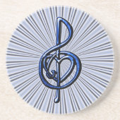 I Liebe Music Sandstein Untersetzer (Vorne)