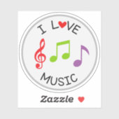 I Liebe Music School Die Cut Sticker Decal (Blatt)