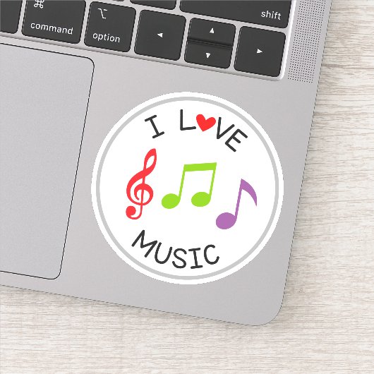 I Liebe Music School Die Cut Sticker Decal (Detail)