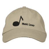 I Liebe Music Stickkappe Bestickte Baseballkappe (Vorderseite)