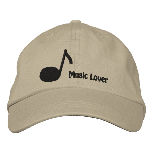 I Liebe Music Stickkappe Bestickte Baseballkappe (Vorderseite)