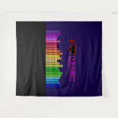 I Liebe Music Tapestry Wandteppich (Vorderseite (Horizontal))