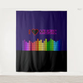I Liebe Music Tapestry Wandteppich (Vorderseite)