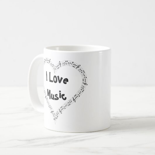 I Liebe Music Tasse (Vorderseite Links)
