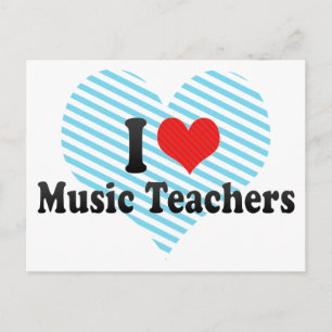 I Liebe Music Teachers Postkarte