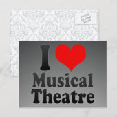 I Liebe Musical Theater Postkarte (Vorne/Hinten)
