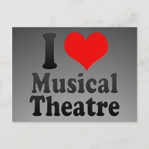 I Liebe Musical Theater Postkarte