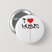 I Liebe-Musik Button (Vorne & Hinten)