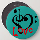 I Liebe-Musik Button (Vorne & Hinten)