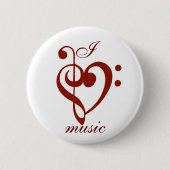 I Liebe-Musik-Button Button (Vorderseite)
