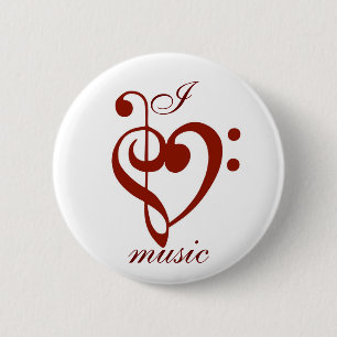 I Liebe-Musik-Button Button