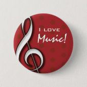 I Liebe-Musik-Button Button (Vorderseite)