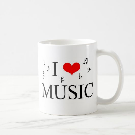 I Liebe-Musik Kaffeetasse (Rechts)
