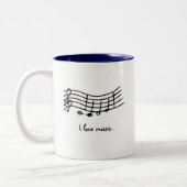 I Liebe Musik, Noten auf großformatigen Tasse (Links)