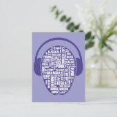 I Liebe Musik Postcard Postkarte (Stehend Vorderseite)