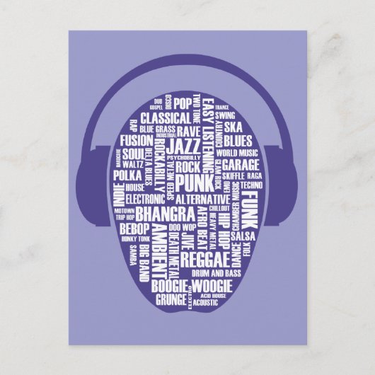 I Liebe Musik Postcard Postkarte (Vorderseite)