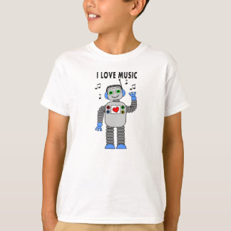 I Liebe-Musik-Roboter-T - Shirt