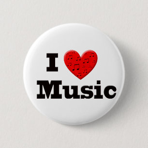 I Liebe-Musik und Herz Button
