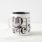 I LIEBE-MUSIK ZWEIFARBIGE TASSE (Vorderseite Links)