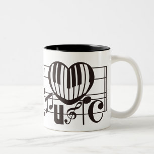I LIEBE-MUSIK ZWEIFARBIGE TASSE