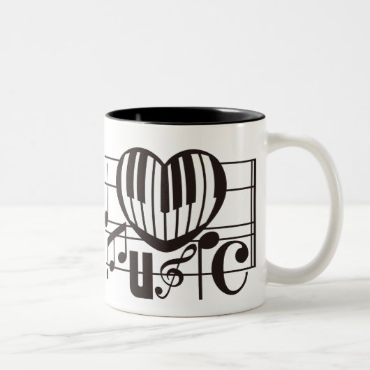 I LIEBE-MUSIK ZWEIFARBIGE TASSE (Rechts)