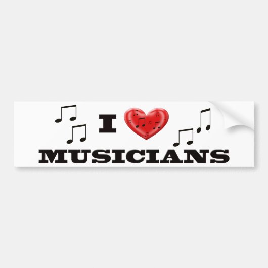 I LIEBE-MUSIKER AUTOAUFKLEBER (Vorne)