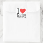 I Liebe Musikvideos Quadratischer Aufkleber (Tasche)