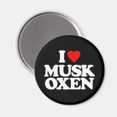 I LIEBE MUSK OXEN MAGNET (Vorderseite/Rückseite)
