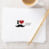 I Liebe Mustache Adressaufkleber (Insitu)