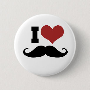 I Liebe Mustache Button