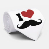 I Liebe Mustache Krawatte (Gerollt)