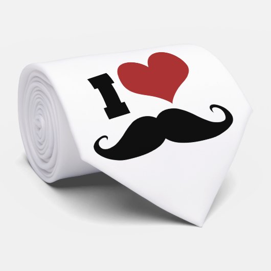 I Liebe Mustache Krawatte (Gerollt)