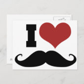I Liebe Mustache Postkarte (Vorne/Hinten)