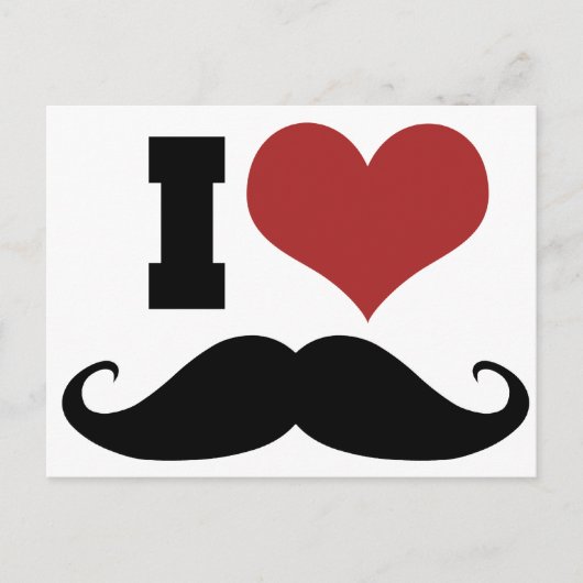 I Liebe Mustache Postkarte (Vorderseite)