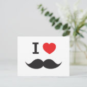 I Liebe Mustache Postkarte (Stehend Vorderseite)