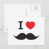 I Liebe Mustache Postkarte (Vorne/Hinten)