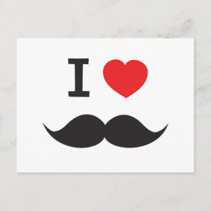 I Liebe Mustache Postkarte
