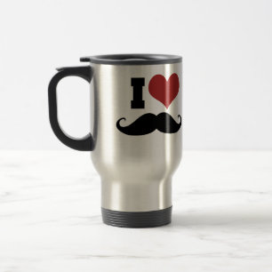 I Liebe Mustache Reisebecher