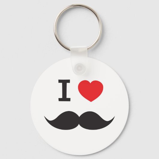 I Liebe Mustache Schlüsselanhänger (Vorderseite)