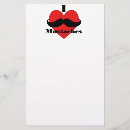 I Liebe Mustaches Briefpapier (Vorderseite)