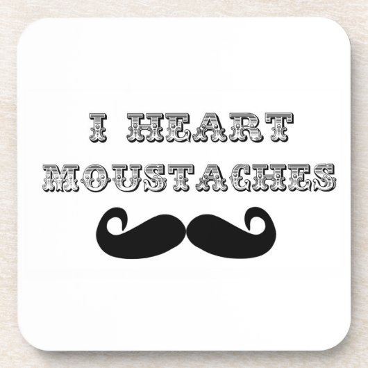 I Liebe Mustaches Untersetzer Set (Vorderseite)