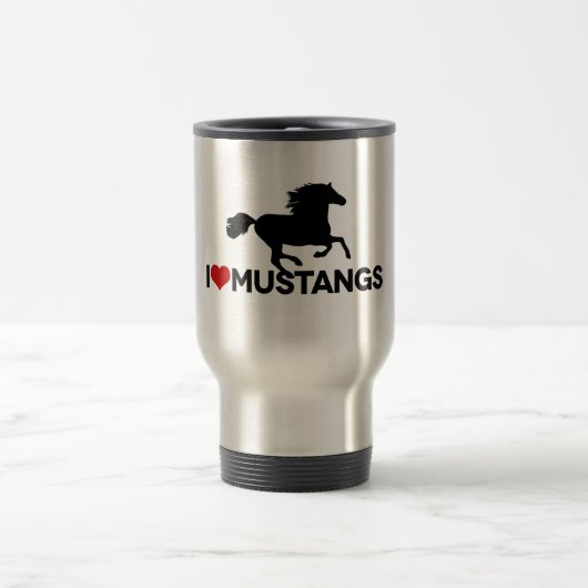 I Liebe-Mustangs Reisebecher (Mittel)