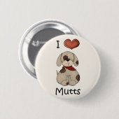 I Liebe Mutt Boy Dog Button (Vorne & Hinten)
